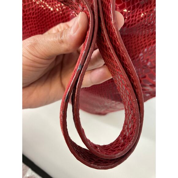 MICHAEL KORS, MEDIUM RED ANIMAL PRINT LEATHER CROSSBODY BAG - Picture 10 of 14